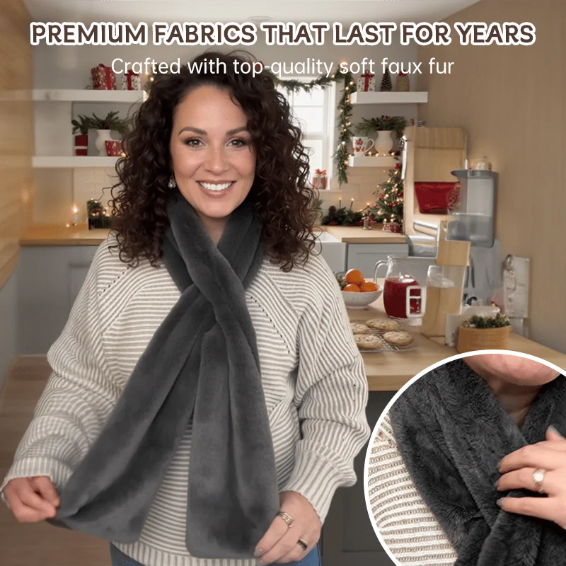 🎁Christmas Sale 49% OFF❄️ Faux-Fur Pull-Through Scarf with Hidden Pocket