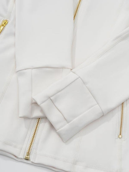 🔥LAST DAY SALE 50% OFF -Golden Zipper ✨ Gardenia Fragrance 🌼 Soft Brushed Women’s Tracksuit Set