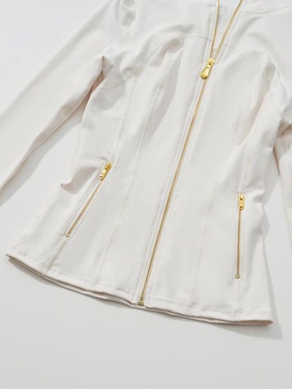 🔥LAST DAY SALE 50% OFF -Golden Zipper ✨ Gardenia Fragrance 🌼 Soft Brushed Women’s Tracksuit Set