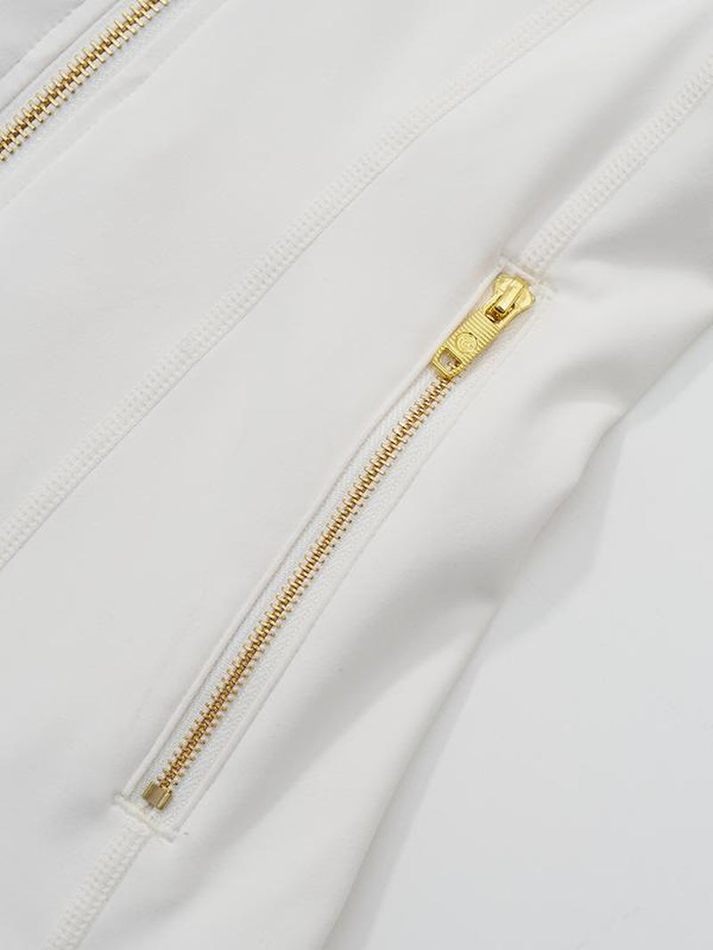 🔥LAST DAY SALE 50% OFF -Golden Zipper ✨ Gardenia Fragrance 🌼 Soft Brushed Women’s Tracksuit Set