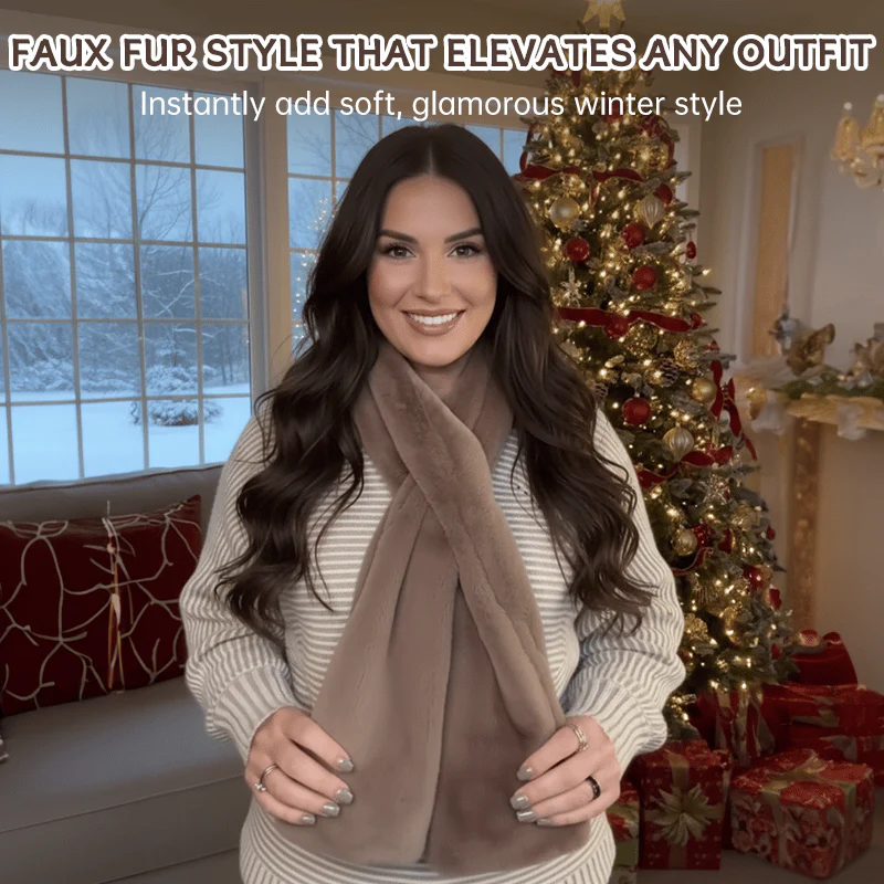 🎁Christmas Sale 49% OFF❄️ Faux-Fur Pull-Through Scarf with Hidden Pocket