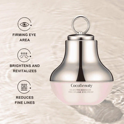 Light Eye Massage Cream                  with Caffeine & Hyaluronic Acid for Dark Circles Firming Fine Lines Hydrating Moisturizing Radiant Skin Care with Red Light Micro-Vibration Head