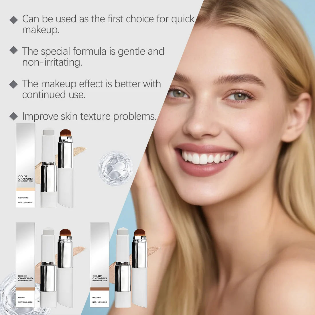 🔥Your Christmas gift💥NEW & Upgraded💥 The most popular cosmetics at present-Korean Color-Changing Foundation Stick2.0