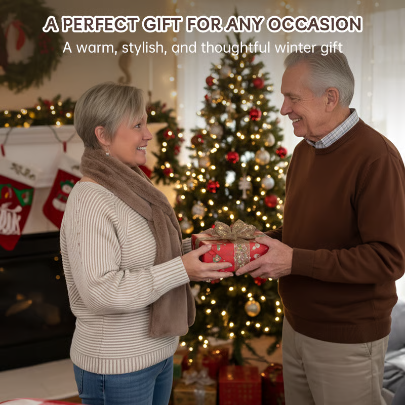 🎁Christmas Sale 49% OFF❄️ Faux-Fur Pull-Through Scarf with Hidden Pocket