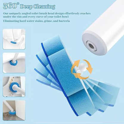 Toilet Scrubber Kit with Self-Cleaning Disposable Pads – No Pre-Rinse, No Mess, No Odor, Simplifies Bathroom Hygiene